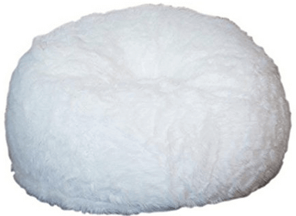 Comfy Sacks Memory Foam Best Bean Bag - White Furry