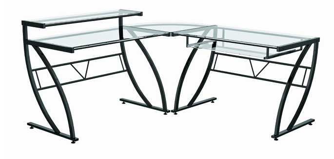 Z-Line Belaire Glass L-Shaped Desk