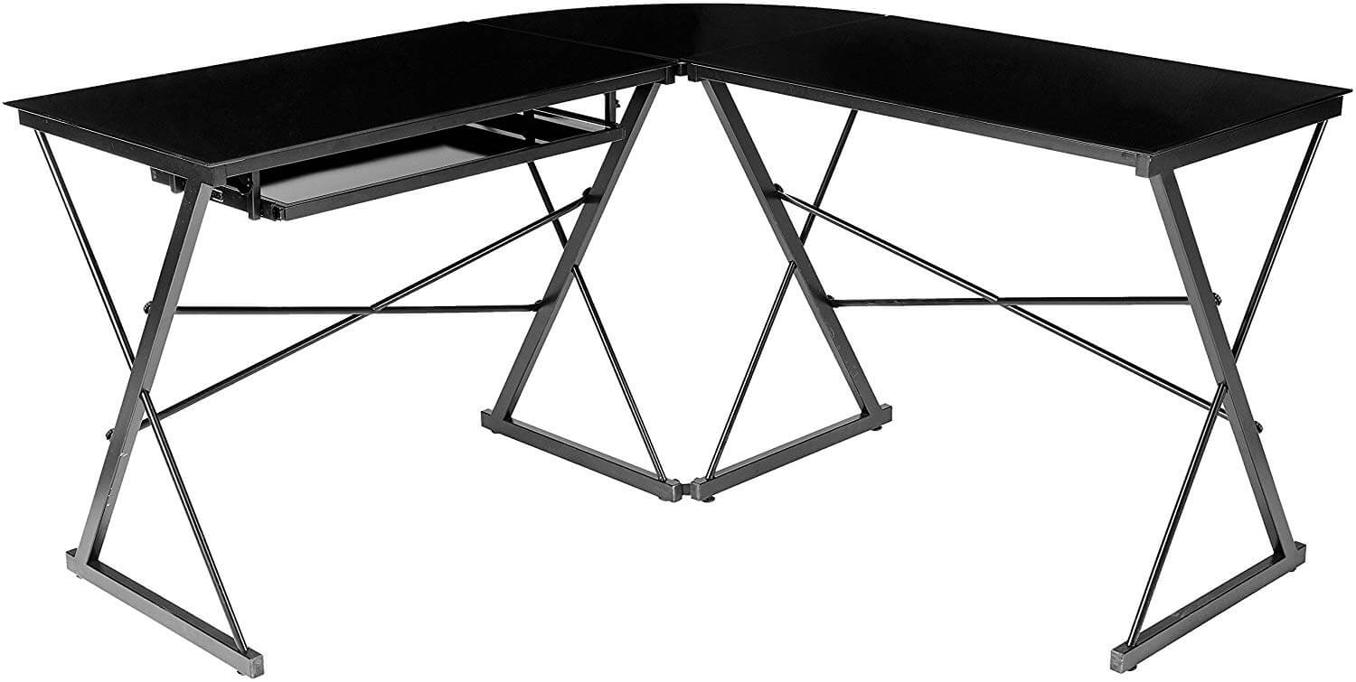 AmazonBasics Three Piece Glass Desk AmazonBasics Three Piece Glass Desk
